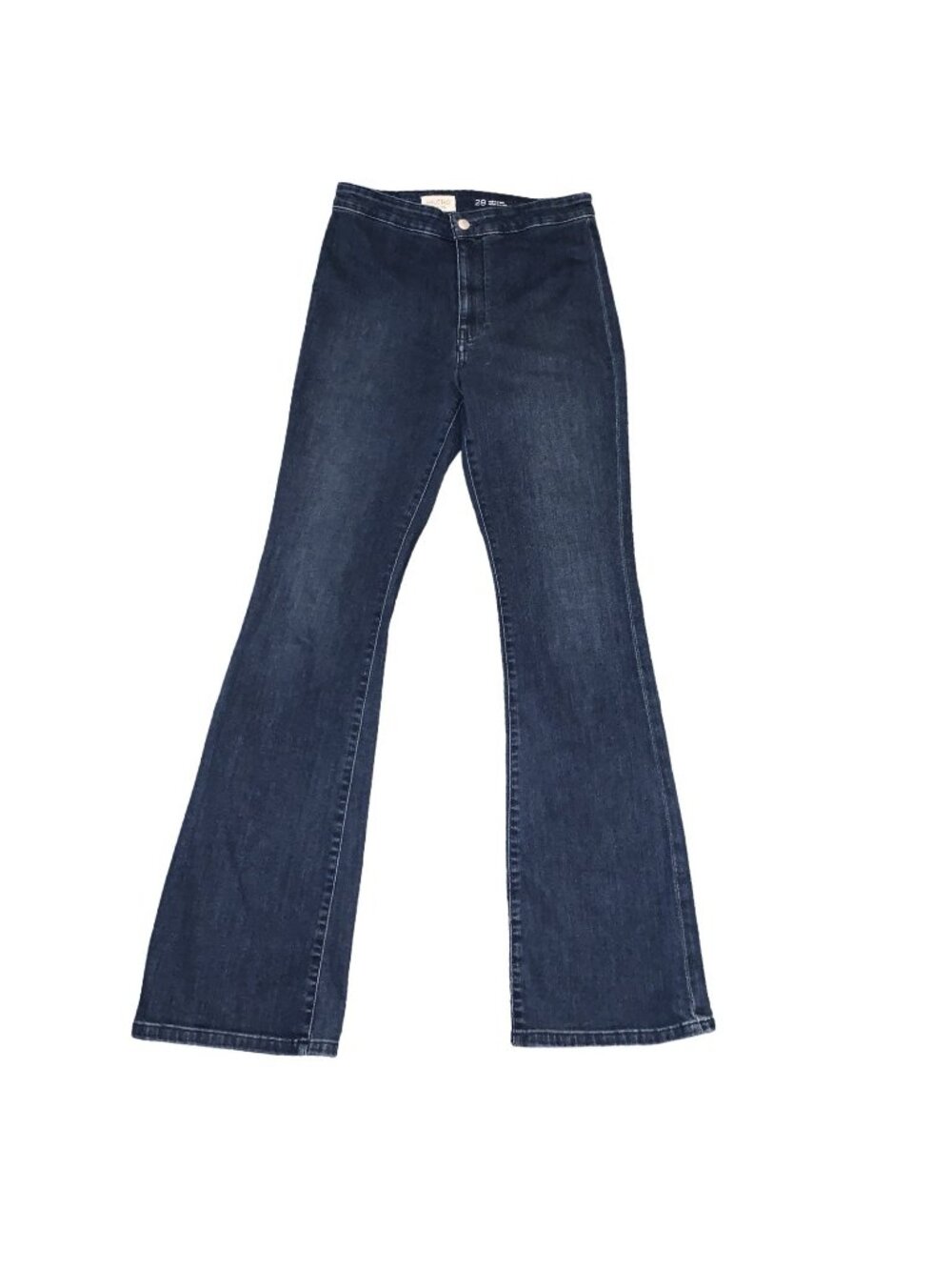Pilcro High Rise Flare Jeans Dark Indigo Wash 28x31 Boho Preppy Tall Length